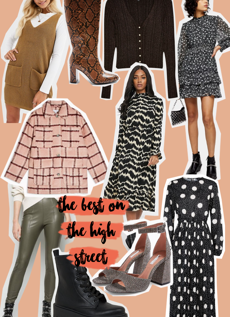 collage of high street clothes