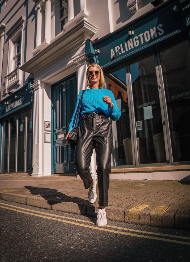 lucy styling faux leather trousers